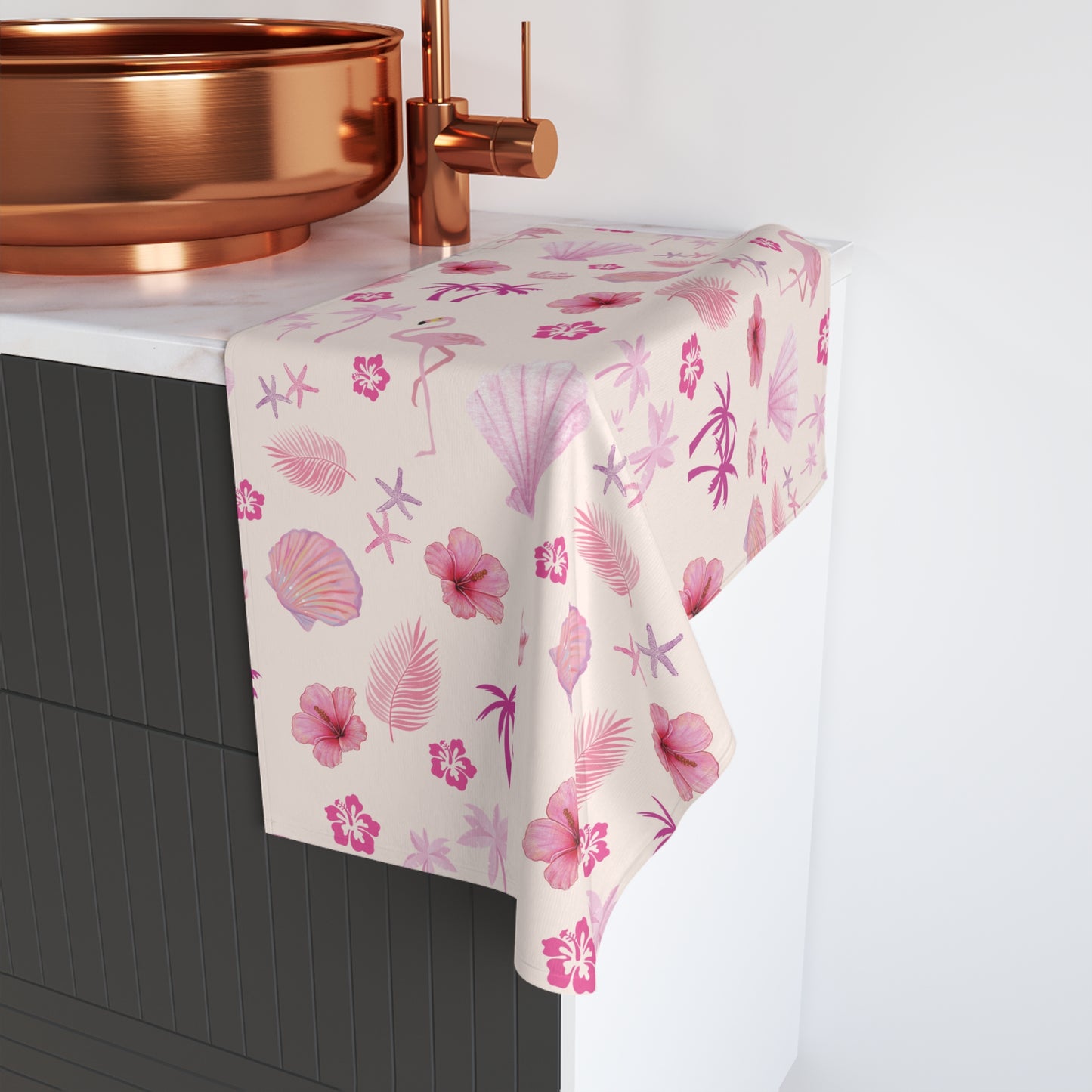 Tropical Flamingo Hand Towel