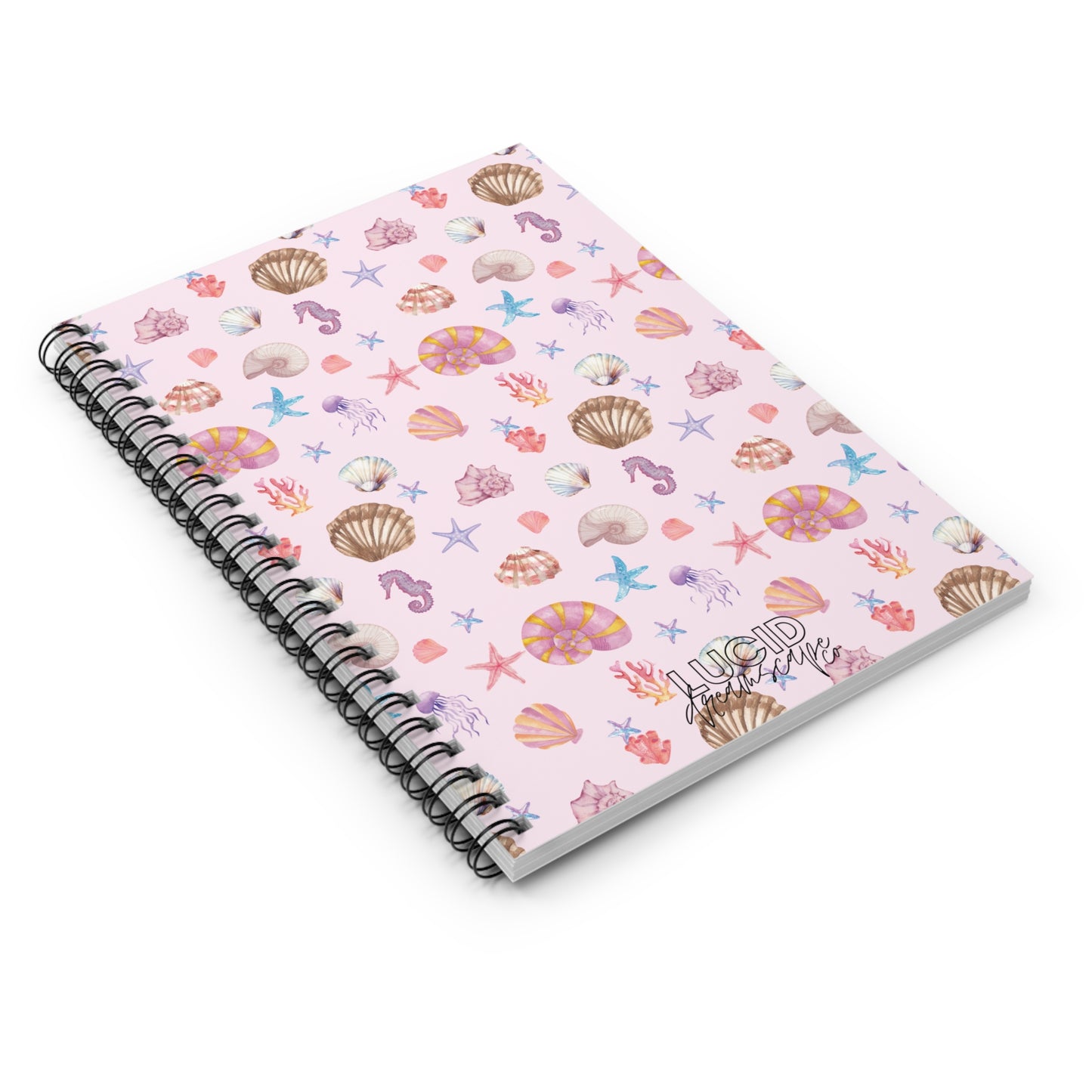 Pink Coastal Spiral Notebook - Ruled Line