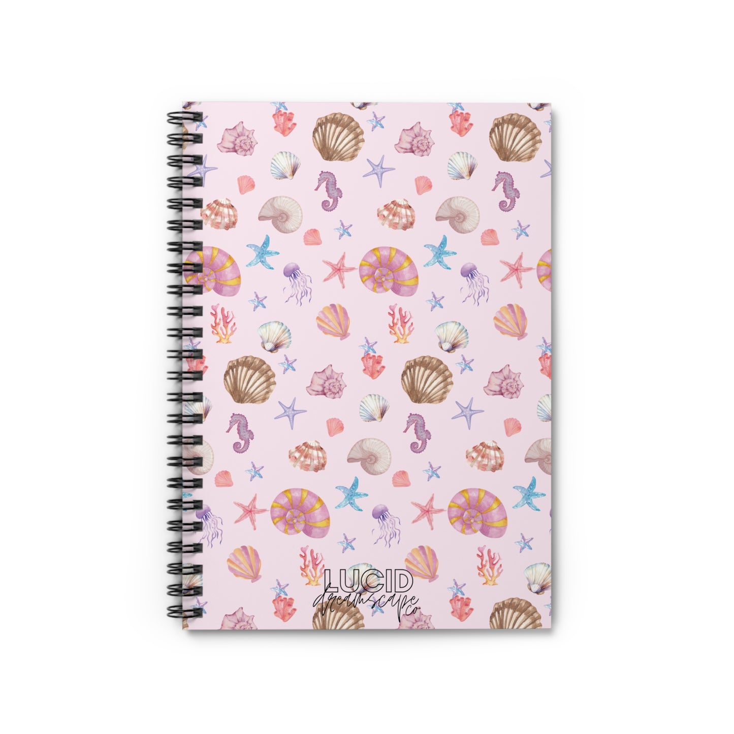 Pink Coastal Spiral Notebook - Ruled Line