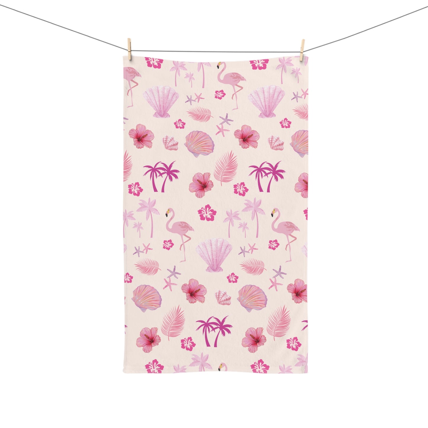Tropical Flamingo Hand Towel