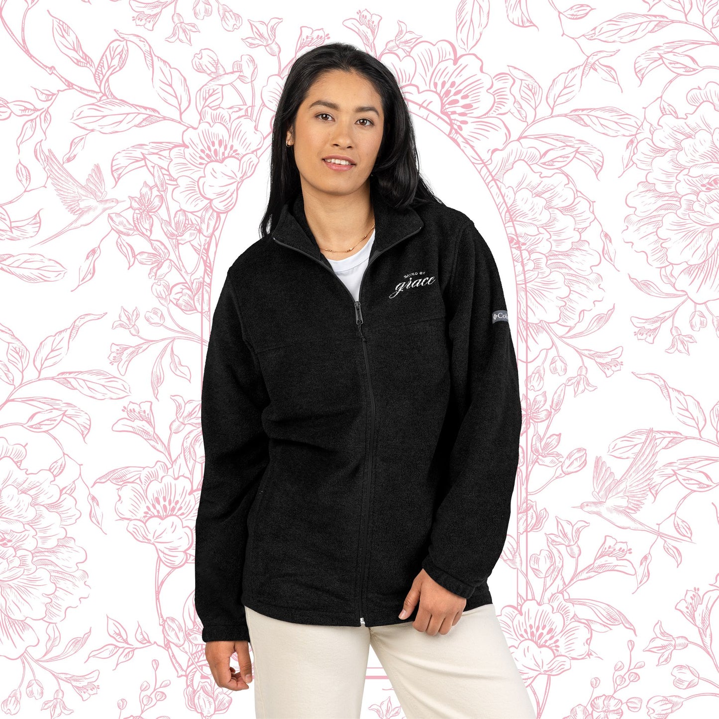 Saved by Grace Columbia Embroidered Fleece Jacket