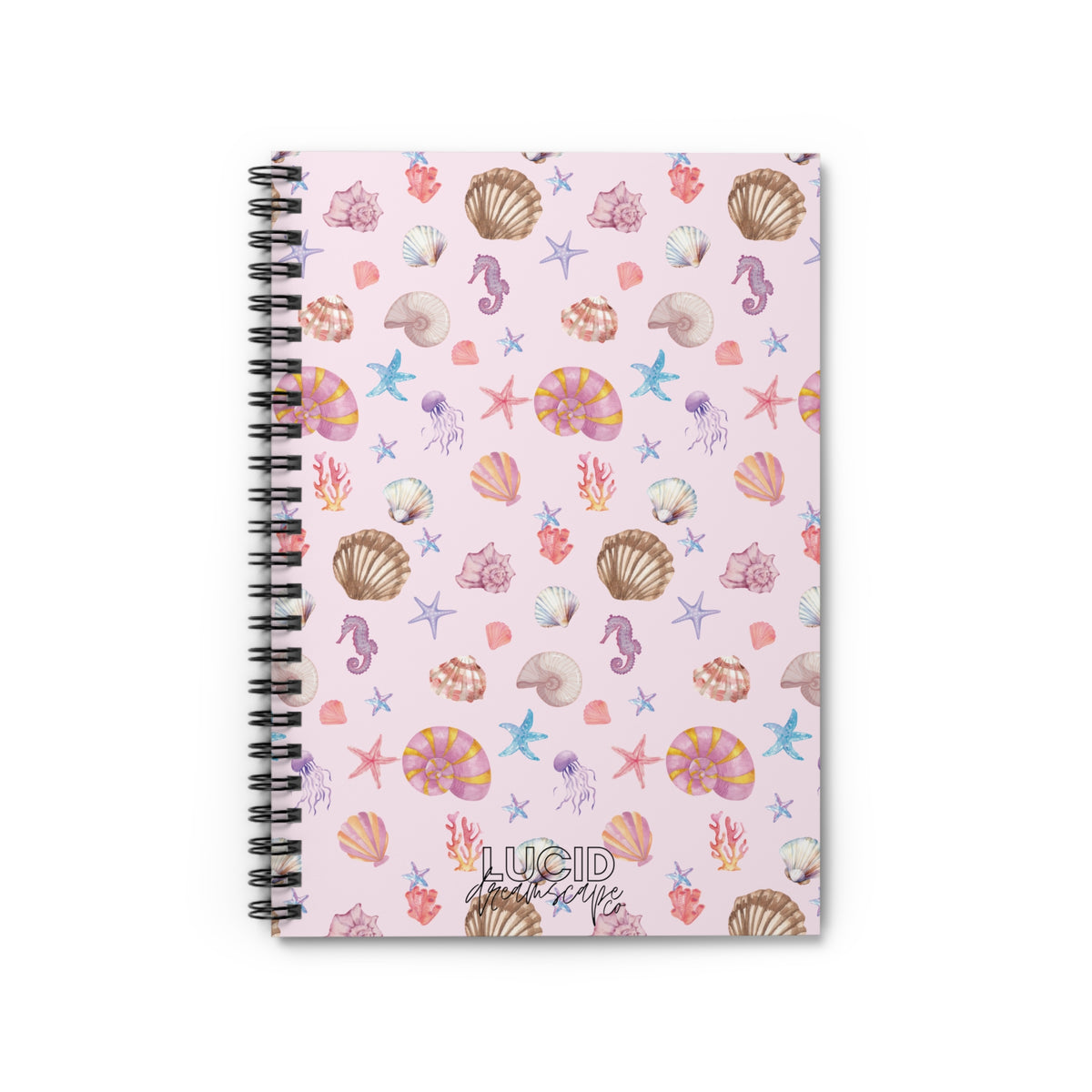 Pink Coastal Spiral Notebook - Ruled Line