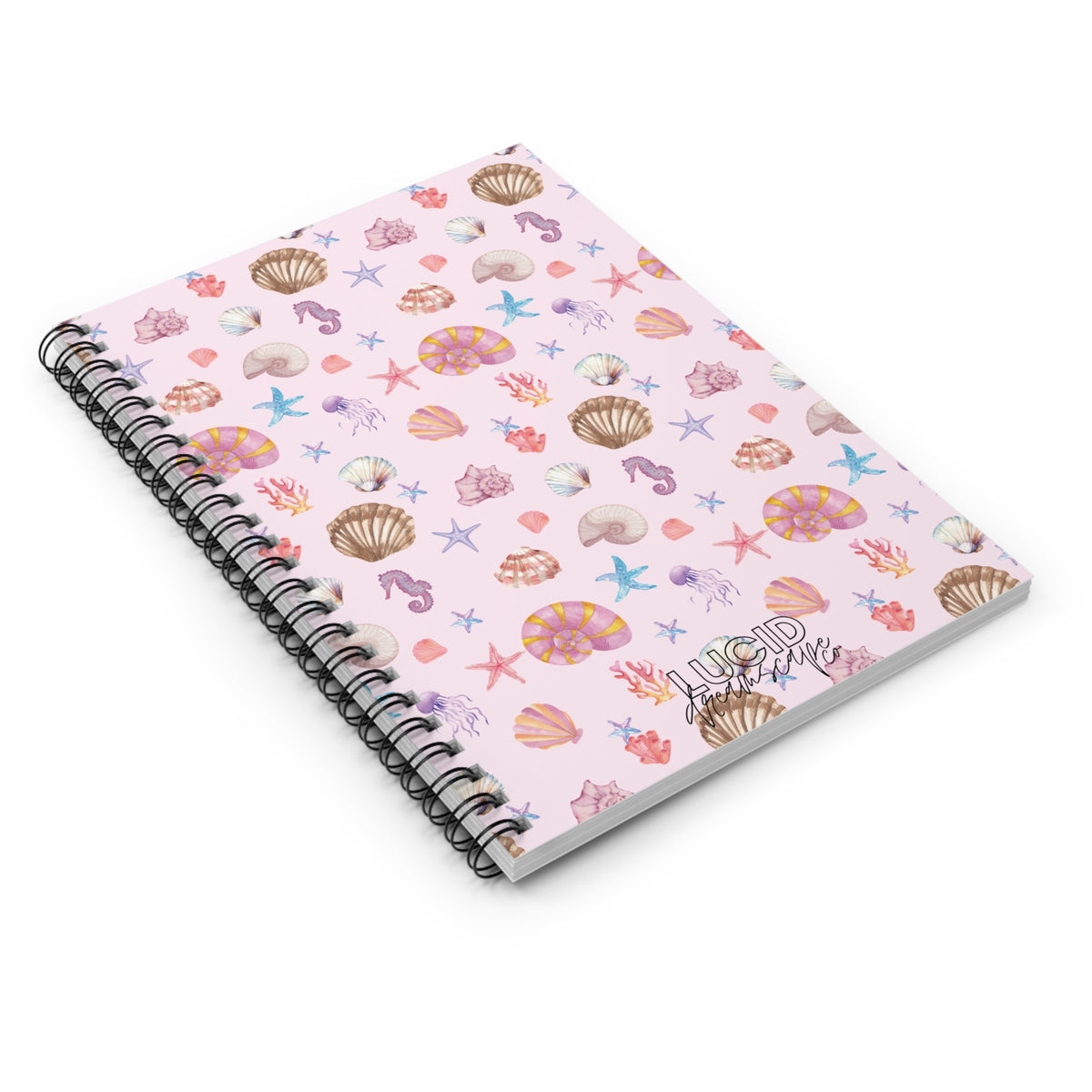 Pink Coastal Spiral Notebook - Ruled Line