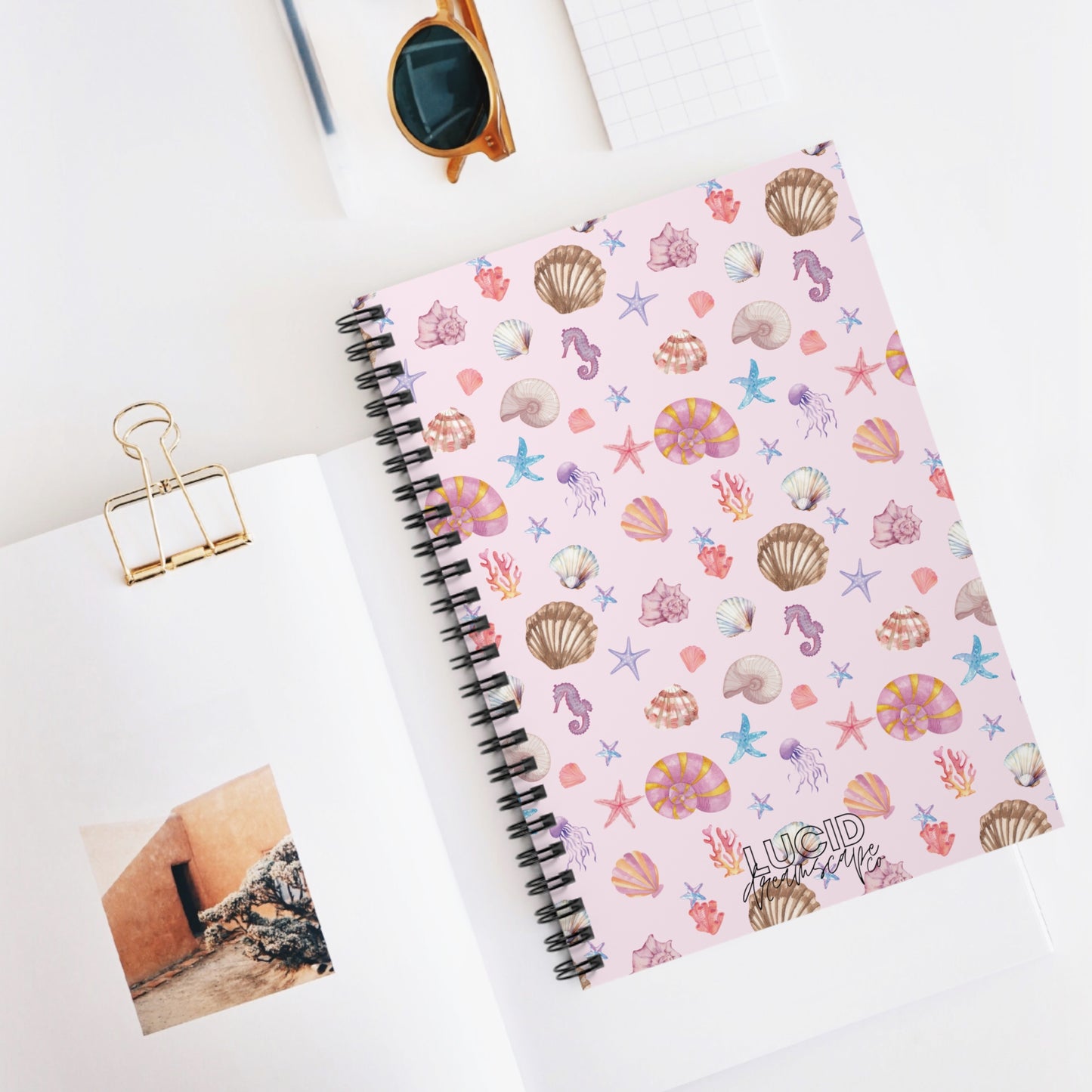 Pink Coastal Spiral Notebook - Ruled Line