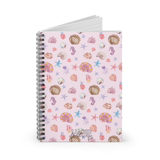 Pink Coastal Spiral Notebook - Ruled Line